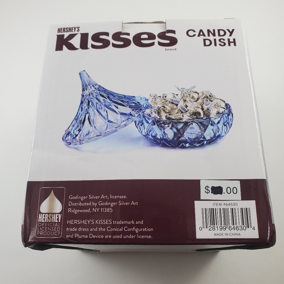 Hershey’s Kisses Crystal Clear Covered Candy Dish Godinger 5" Iridescent Glass - Picture 6 of 7